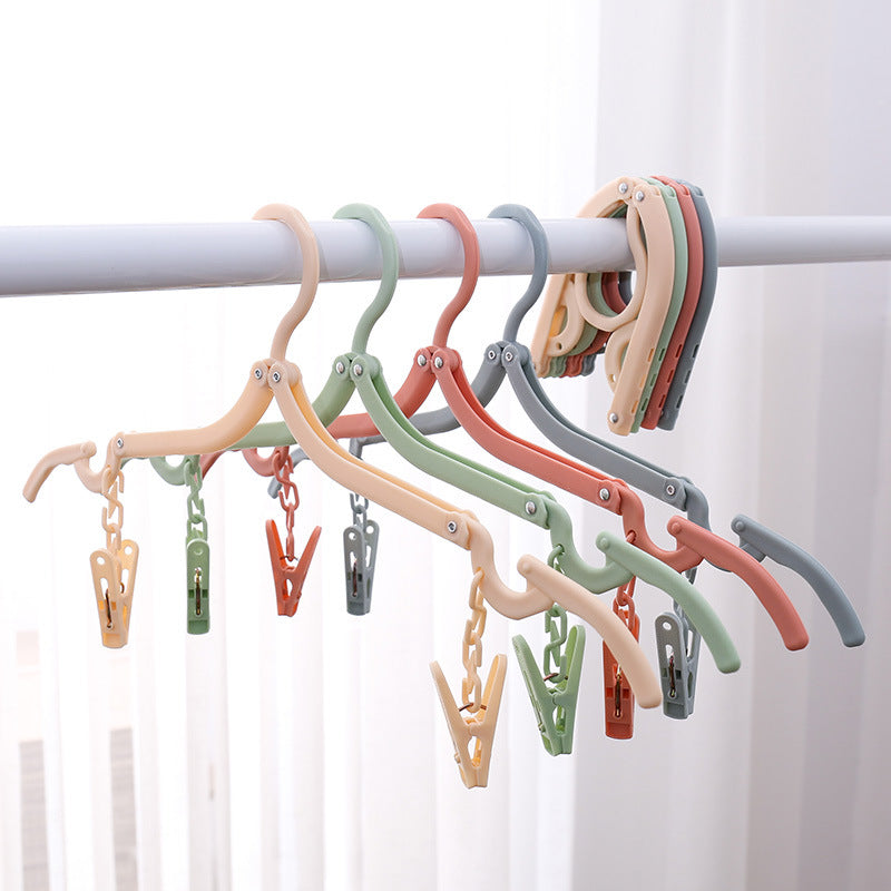 Travel Folding Clothes Hanger With Clip Clothes Drying Rack Home Non-Slip Clothes Hanger Portable Clothes Hanger Travel Travel Clothes Hanger