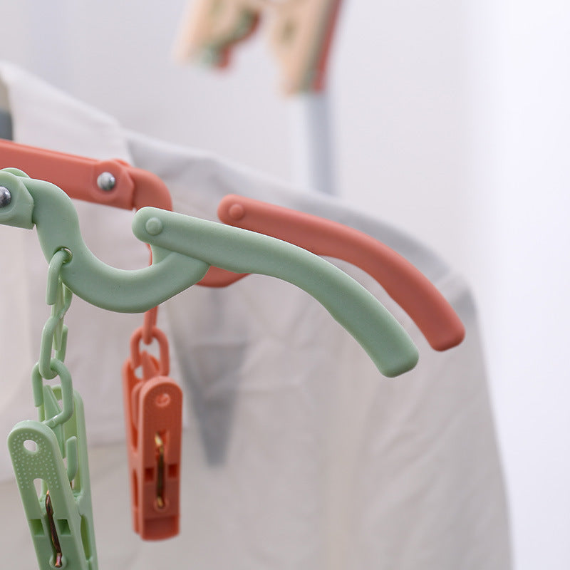 Travel Folding Clothes Hanger With Clip Clothes Drying Rack Home Non-Slip Clothes Hanger Portable Clothes Hanger Travel Travel Clothes Hanger